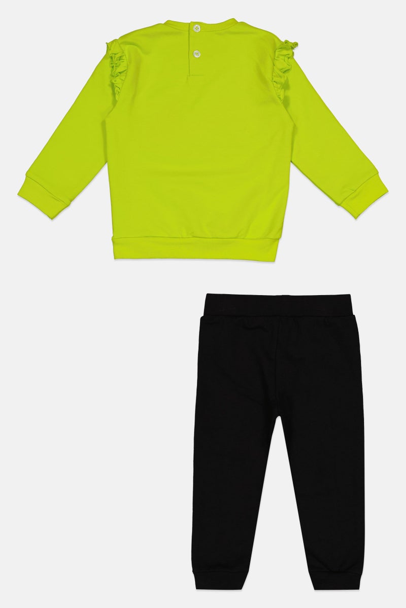 Guru 99 Toddlers Girl Graphic Print Sweatshirt And Sweatpants Set, Multicolor - Image 3